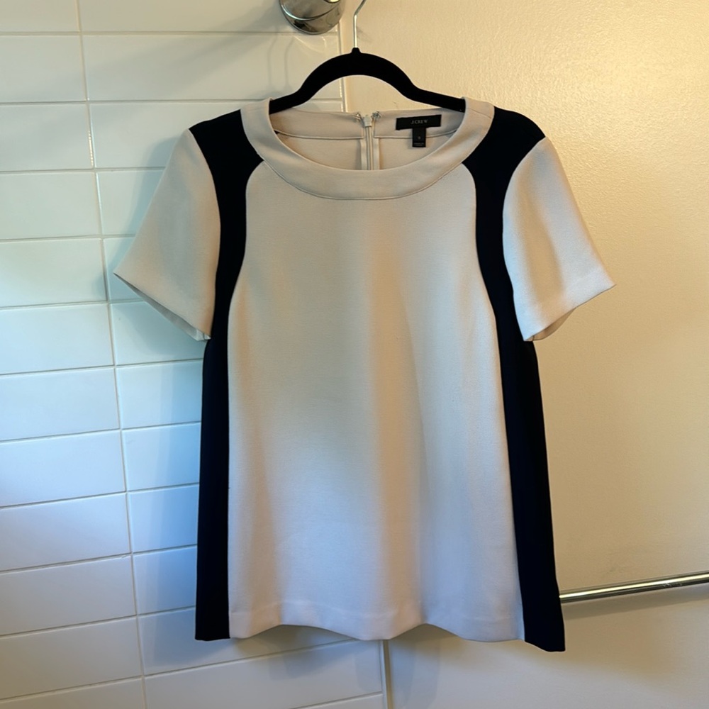 J.Crew Color Block Navy & Cream Tunic - image 1